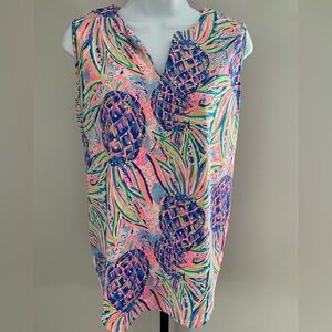 Vibrant Multicolored Tank with Artistic Pineapple Print